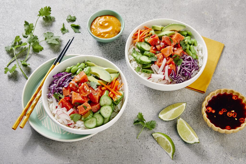 2 Chinook Salmon Poke Bowls