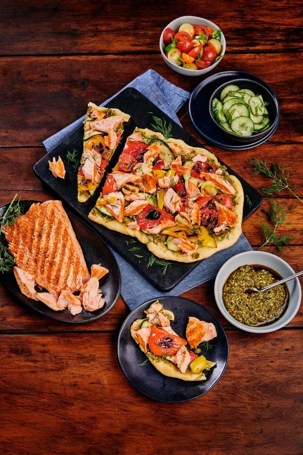 Grilled Coho Salmon Flatbread