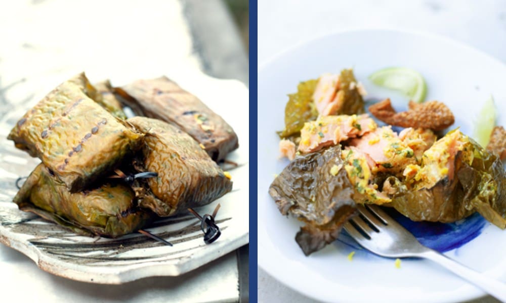 BBQ Lemongrass Curry Salmon Wrapped in Kelp Recipe