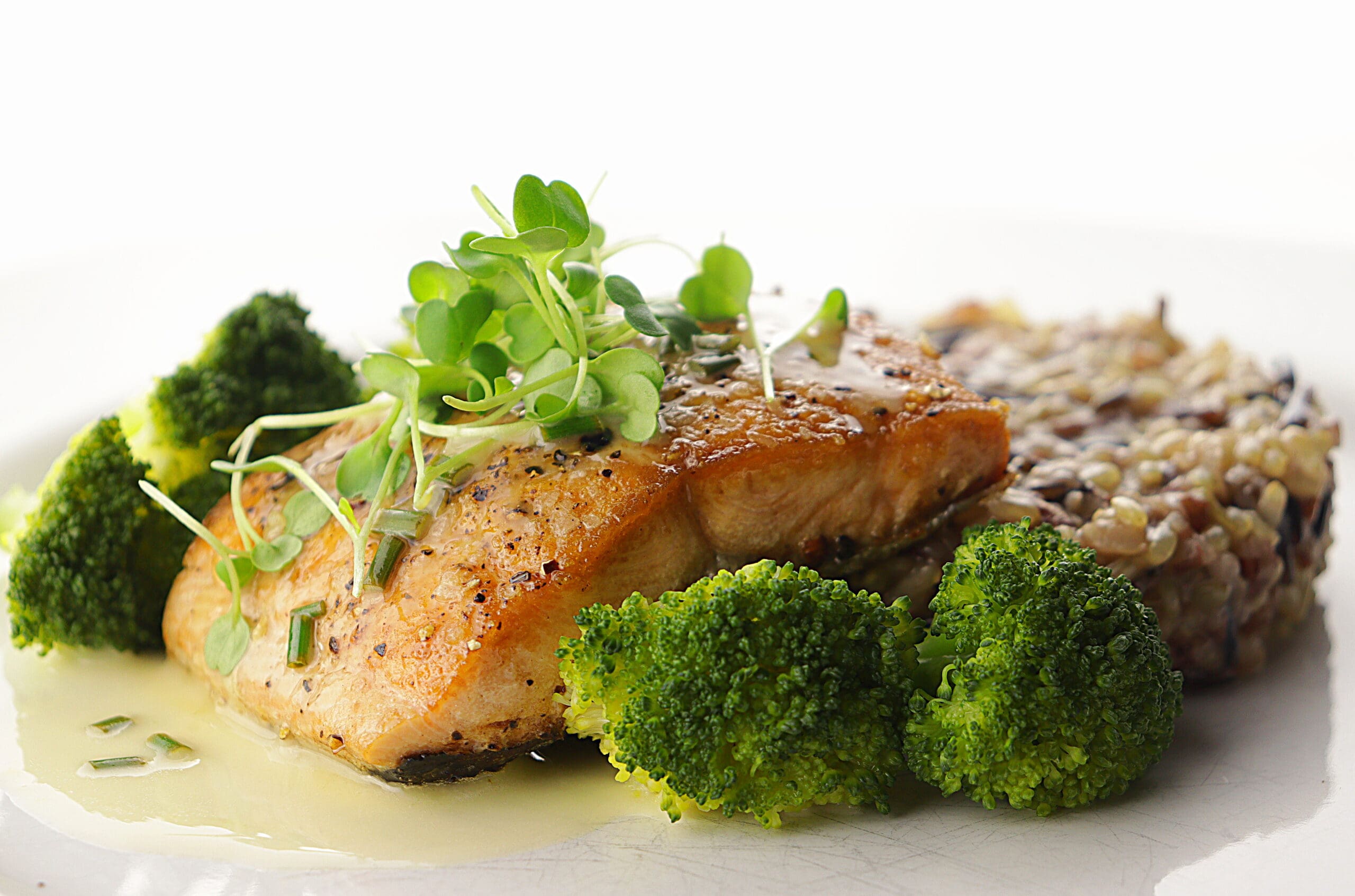 Salmon with Chive Beurre Blanc and Wild Rice