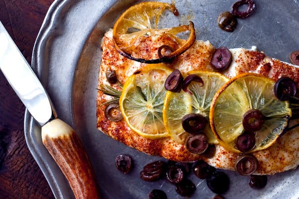 Roasted Halibut Lemons Rosemary