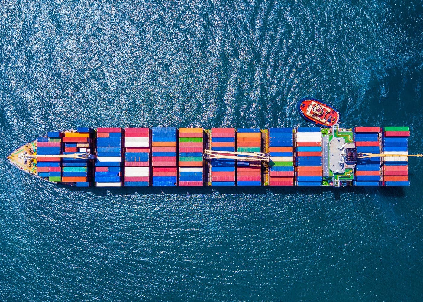 Cargo boat carrying shipping containers.