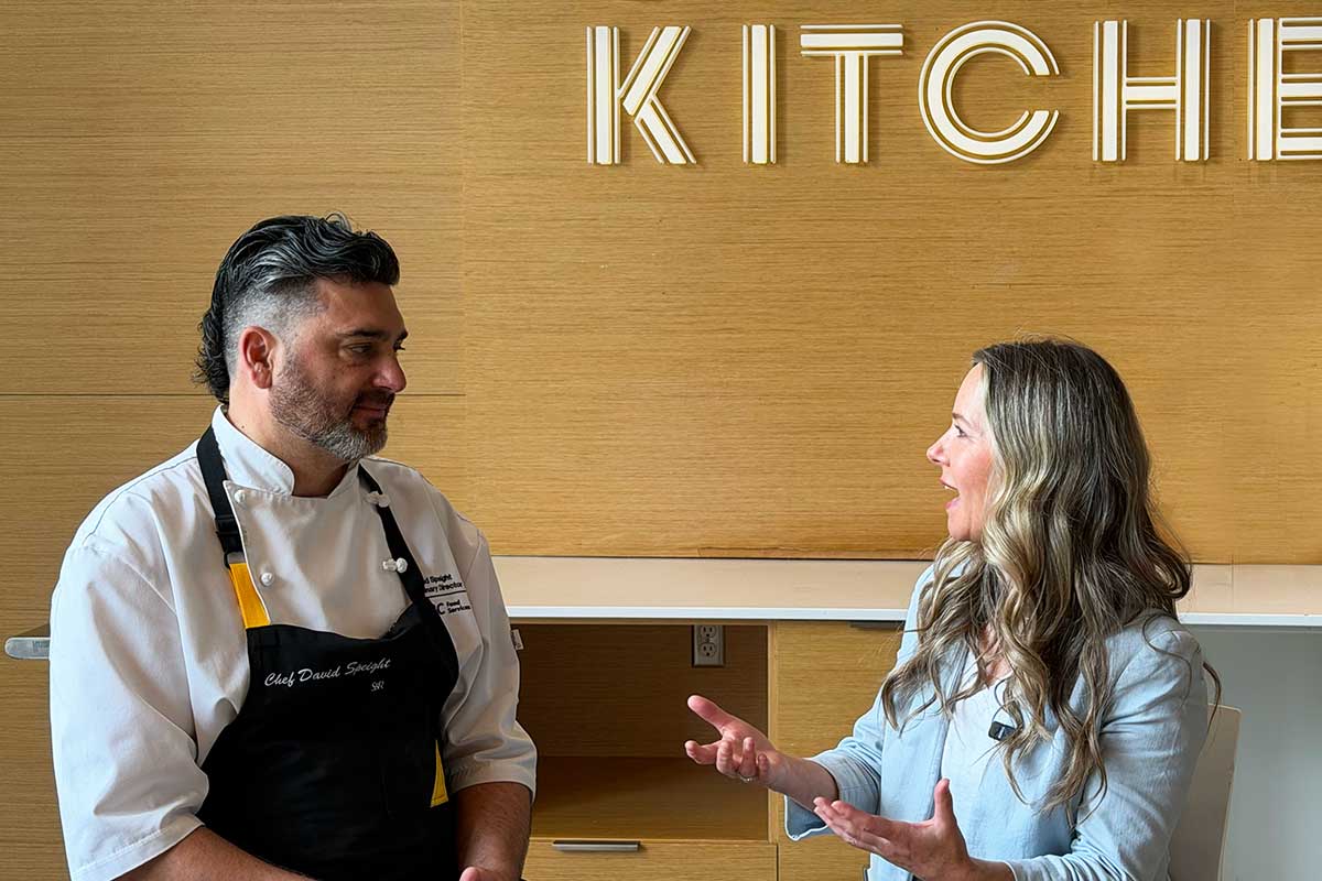 Skipper Otto co-founder and CEO, Sonia Strobel, interviewing Chef David Speight.